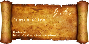Justus Alina névjegykártya